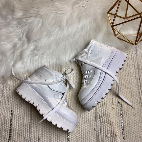 Jeffrey Campbell Shoes - • Jeffery Campbell White Top Peak Platform boots